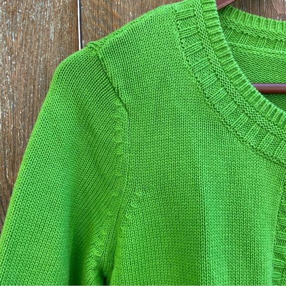 TALBOTS Women’s Green 3/4 Sleeves Button-Up Sweater Cardigan Medium Petite - Picture 3 of 13